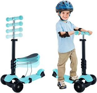 Trottinette à 3 Roues pour Enfants - Trottinettes Pliantes pour Enfants/Tout-Petits, Hauteur Réglable, Plateau Antidérapant, Feux de Roue Clignotants, pour Garçons/Filles de 1 à 6 Ans