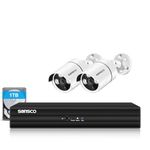 SANSCO HD CCTV Camera System, Home Security 8 Channel 5MP DVR Recorder, 2x 1080p Waterproof Outdoor Bullet Cameras, Email App Alert, Night Vision, Face Detection, 1TB Hard Drive