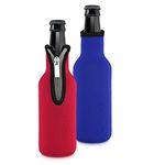 kwmobile Set of 2 Neoprene Bottle Coolers Sleeves for 330ml Bottle - Keep Beer, Soda, Soft Drinks Cool - Blue/Red