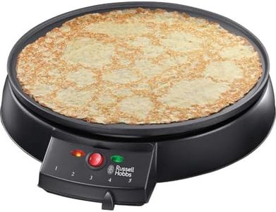 Russell Hobbs Electric Crepe & Pancake Maker - Large 30cm (12 inch) easy to clean Non-stick hotplate, Crepe making tools inc, Adjustable thermostat, Power on & temp indicator light, 20920