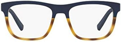 AX Armani Exchange Men's Ax3050 Square Prescription Eyeglass Frames, Matte Havana/Matte Blue/Demo Lens, 53 mm