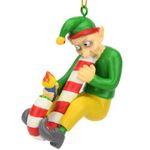 Tree Buddees Candy Cane Bong Elf Funny Weed Christmas Ornament