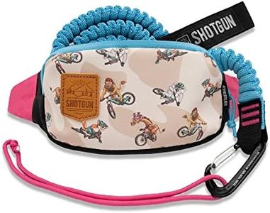 Shotgun Kids MTB Kids Tow Rope and Kids Hip Pack Combo - Complete Set | Child Bike Bungee Cord Pull Behind | Compatible with All Mountain Bikes | for Bigger Family Rides | Load Rated to 500lb