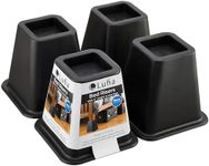 Lufia Bed Furniture Risers, 6 Inch Heavy Duty Bed Lifts Risers for Sofa, Table, Chair or Desk, Set of 4 Bed Lifts (6 inch, Black)