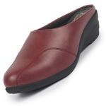 FAUSTO FST FJDWC-7024 MAROON-37 Women's Maroon Formal Back Open Platform Wedge Heel Slip On Mule Shoes (4 UK)