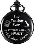 GT Gala Time Pocket Watch Keychain- Creative Birthday, Teacher's Day Gifts Best Teacher Engraved (Best Teacher)