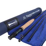 Maximumcatch Performance Nymph Fly Fishing Rod in 3/4wt: 10ft, IM10 Carbon, AA Cork Handle, Cordura Rod Tube (3weight 11ft 4piece)