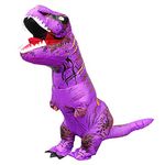 JASHKE Inflatable T-rex Costume Dinosaur Costume Inflatable Costumes for Adult(Purple)