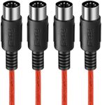 FORE 2-Pack 5-Pin DIN to 5-Pin DIN MIDI Cable for DJ Sets/Electric Drum/Keyboard/Electric Piano Color Red 1 M (2 Pack)