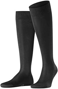 FALKE Men's Tiago Knee-High Socks, Breathable, Fil D'Écosse Cotton, Classic Formal Sock, Lightweight, Trendy Clothing, Black (Black 3000), 9.5-10.5, 1 Pair