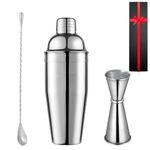 Cocktail Shaker,Shakers Bartending,Martini Shaker,Drink Shaker Cocktail with Built-in Strainer for Bartending,Bartender Kit,Cocktail Shaker & Cocktail Jigger and Cocktail Spoon (24 oz)