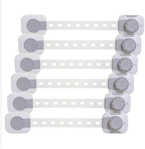 Dreambaby Twist 'N Lock Multipurpose Latch - Child Safety Locks - 6 Pack - Grey/White