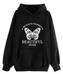 LIULA Corporation Beautifull Latest Printed Stylish Casual Trendy Best Winter Jacket Hoodies for Women and Girl (L, Black)