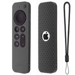 Dealfreez Protective Full Wrap Silicone Case Compatible with New Siri Apple TV 4k 2nd Generation Remote Skin-Friendly Shock Proof Anti-Slip Washable Protective Cover Sleeve (C-Dark Grey)