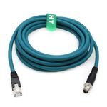 HangTon M12 Ethernet 8 Pole X-Code RJ45 Cable for Cognex Industrial Camera Sensor (1 Meter)