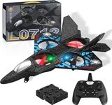 yusvwkj RC Plane, L0712 Remote Control Plane with 2 Batteries, 2.4GHz 2 Channel Remote Control Airplane Fighter Toys Easy to Fly for Adults Kids Beginners Boys, Blue