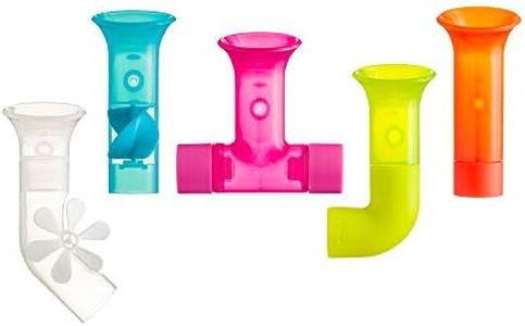 Boon Building Bath Pipes Toy, Set of 5, Multicolor