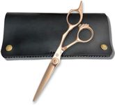 Gold Hair Cutting Shears for Professional Hairdresser - 6" Gold Hair Scissors - Japanese 440C Steel - Super Hard, Sharp Cutting Edge - Saki Shears Tsuru Gold