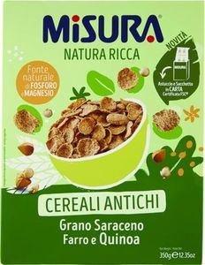 Misura Cereali Colazione Natura Ricca | Fiocchi di Mais con Cereali Antichi | Confezione da 350 grammi