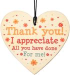 Thank You Gifts for Women Coworkers Friends Employees Volunteer Teacher Appreciation Gifts Plaque Small Wood Thank You Sign for Wall Door Thank You Hanging Ornament for Boss Staff Family Coach