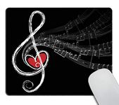 Smooffly Gaming Mouse Pad Custom,Treble Love and Music Notes Non-Slip Rubber Comfortable Customized Computer Mouse Pad