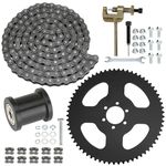 YOXUFA #35 Chain 140 Links Mini Bike Rear Sprocket 65 Tooth for Coleman CT100U CC100X Trail 100 Baja Doodle Bug Blitz Dirt Bug Racer DB30 Motovox Predator 97cc 100cc 2.5hp Mini Bike Powersports Parts