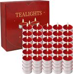 Mini Tealight Candle(Red), Dripless,Smokeless and Unscented Tea Lights Votive Candles for Table Decor, Mood, Dinner, Home, Set of 100, Long Lasting