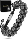 MagnetRX® Magnetic Hematite Bracelet – MAX Strength Magnetic Stones – Beaded Magnetic Bracelets for Men and Women (Double Strength 8mm)