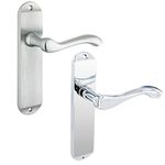 Dynasty Project Europa Arundel Internal Lever on Backplate Door Handle Pair Lock Satin Chrome