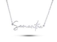 Personalised Sterling Silver Name Necklace Custom Gold Name Jewellery Customised Dainty Pendant Birthday Gift Ideas for Women Girl Teenage (925 Sterling Silver)