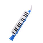 Yibuy Blue Plastic 27 Keys Melodica Mouth Organ Wind Piano QM27A Black White Keyboard