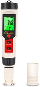 Digital Salinity and pH Tester for Saltwater Pool, HOICATED 5 in 1 pH Salt TDS EC Temp Meter for Swimming Pool Water, Accurate Salt Tester for Saltwater Aquariums, PPM and EC Meter for Hydroponics