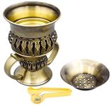 AM Bakhoor Incense Resin Burner- Frankincense Charcoal Burner | Bukhoor Kit | Oud Myrrh Censer with Ashtray and Tong | Quemador De Incienso | difusor de incienso | Ideal for Yoga, Spa and Aromatherapy