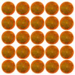 All Star Truck Parts] [Qty 25] [Amber] 2" Inch Round Reflector Bike,Trailer, Truck, Boat, Mailbox with Super Strong Adhesive DOT/SAE Approved