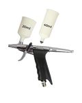 KHAITAN Air Brush K-30 For Statue Painting, Tattoo & Bakery Use Hand Powered With 20 & 40Ml Cup,Silver