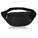 Bumbag Fanny Waist Pack Black Travel Bum Bag, Adjustable Waist Belt Bag Fashion Bum Packs Bumbags for Men Women Outdoor Running