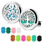 Maromalife Essential Oil Car Diffuser Vent Clip Locket 316L Stainless Steel Aromatherapy Diffuser Locket Tree & Cloud 2Pcs