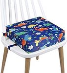 Toddler Booster seat for Dining Chair， Washable 4 Belt Attach to Chair Baby Table Booster seat, Portable Travel Child Kids Booster Cushion