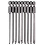 Wolfride Phillips Screwdriver Bits Magnetic Phillips Drill Bit Set PH1 and PH2, 100mm (9PCS)