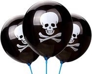 HK balloons 50Pcs Halloween Skull decorations Items For Printed Balloons Skull Themed Pumpkin Black Balloons Set for Halloween Celebration Party Decoration Balloons