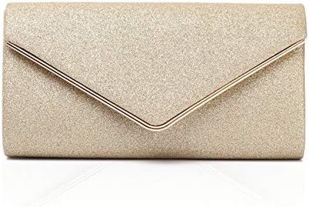 Labair Shining Envelope Clutch Purses for Women Evening Clutches For Wedding and Party,Gold,Small.