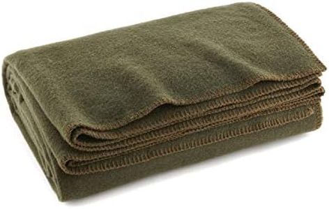 Olive Drab Green Warm Fire Retardant Blanket, 66" x 90" (80% Wool)-US Military Style