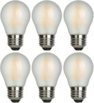 AMDTU E26 LED Bulb 60 Watt Dimmable Frosted Globe, G16.5 4000K Daylight White Edison Bulbs, Chandelier Light Bulb 60W Equivalent 120V, 6W LED Vanity Light Bulbs for Bathroom Day Light, 6 Pack