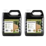 Postsaver Creostain Oil-Based Wood Treatment | Creosote Creocote Substitute | Exterior Wood Stain and Preserver | Safe Fence Treatment | Lower Odour Than Creocote | Pack of 2 (Light Brown)