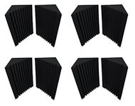 SOUNDFLEX Bass Traps Diffuser Acoustic Foam 12"x12"x24" (Set of 8) 50D High Density, Soundproof Foam, Noise Reduction Panels, Echo Absorption