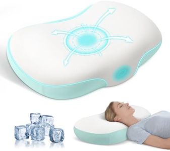 JINXIA Almohada de Espuma Viscoelástica en Forma de Nube, Almohada Cervical Ortopédica para Dolor de Hombros, Almohada de Apoyo para el Cuello con Funda Lavable para Personas Que Duermen Boca Abajo