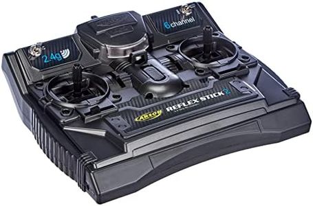 Carson 500501006 FS Reflex Stick II 2,4 GHz-Système 6 canaux, télécommande avec récepteur pour modèles réduits de véhicules tels Que Voitures et Bateaux RC, Noir