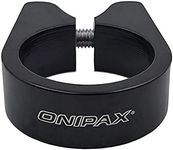 ONIPAX Bicycle Seat Post Clamp Aluminum Alloy 31.8MM/34.9MM Black (31.8MM)