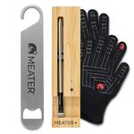 MEATER Plus Bundle: Smart Digital Wireless Meat Thermometer with Heat-Resistant BBQ Mitts & Bar Blade Opener | Bluetooth Range for Grilling, Smoking, Roasting, Baking, and BBQ
