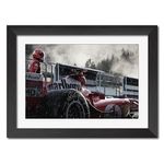 TenorArts Michael Schumacher Poster Formula One Racer Superstar Poster Laminated Poster Framed Painting with a Matt Finish Black Frame (9inches x 12inches)